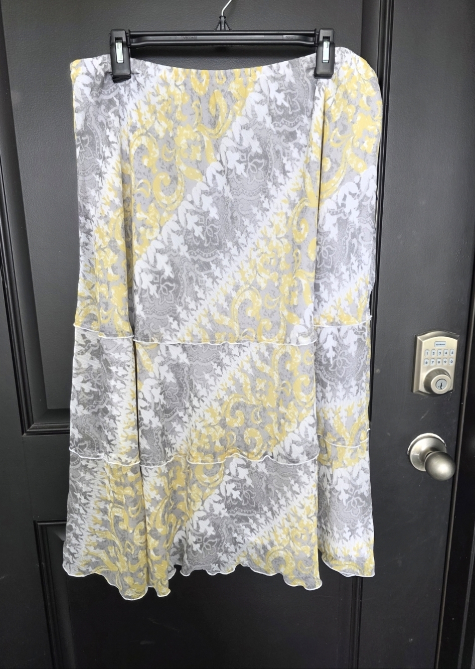 Alfred Dunner A-Line Tirered Midi Skirt Women Sz 18 Flare Colorful Coastal